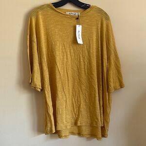 NWT Three Bird Neat Cozy Cool Oversized Tee in Yellow Size XL